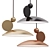Sleek Equilibrium Pendant Light 3D model small image 1