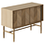 Modern Wooden Herringbone Chest Drawers 3D model small image 2