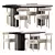 Stylish Moon Dining Set 3D model small image 1