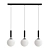 Elegant 3-Ball Chandelier Fixture 3D model small image 1