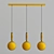 Elegant 3-Ball Chandelier Fixture 3D model small image 3