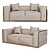 Velvet Beige Two-Seater Sofa 3D model small image 1