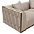 Velvet Beige Two-Seater Sofa 3D model small image 2