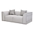 Velvet Beige Two-Seater Sofa 3D model small image 3