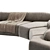 Modern Fabric Sectional Sofa Set 3D model small image 3