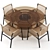 Luxury Caracal & Acacia Dining Set 3D model small image 2