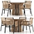 Luxury Caracal & Acacia Dining Set 3D model small image 3