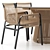 Luxury Caracal & Acacia Dining Set 3D model small image 4