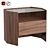 Hexagonal Walnut Bedside Table 3D model small image 1