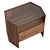 Hexagonal Walnut Bedside Table 3D model small image 4