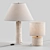 Natural Travertine Table Lamps Duo 3D model small image 1