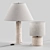 Natural Travertine Table Lamps Duo 3D model small image 2