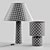 Natural Travertine Table Lamps Duo 3D model small image 4