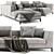 Modern Italian Chaise Longue Sofa 3D model small image 1