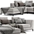 Modern Italian Chaise Longue Sofa 3D model small image 3