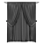 Polyester Curtain Panel Set 3D model small image 2