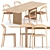 Modern Scandinavian Dining Set 3D model small image 1