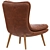  Plush Glasgow Armchair Combo 3D model small image 2