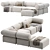 Sleek Modular OFFO Sofa by Annud 3D model small image 2