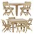 Elegant Library Chair Oak Wood 3D model small image 1