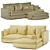 Relax 3-Piece Reversible Sofa 3D model small image 3