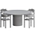 Gubi Moon Dining Set - Marble Top 3D model small image 2