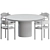 Gubi Moon Dining Set - Marble Top 3D model small image 3