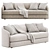 Elegant Covent 3-Seater Sofa 3D model small image 2