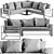 Modern Quantum Sectional Sofa Model 3D model small image 6