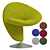 Swivel Wool Blend Accent Chair 3D model small image 1