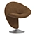 Swivel Wool Blend Accent Chair 3D model small image 3