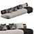 Bamboo-Infused Modern Sofa Model 3D model small image 3