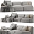 Modern Loft Style Graphite Sofa 3D model small image 2