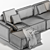 Modern Loft Style Graphite Sofa 3D model small image 3