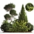 Alpine Garden Set with Evergreen Trees 3D model small image 1