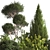 Alpine Garden Set with Evergreen Trees 3D model small image 2