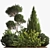 Alpine Garden Set with Evergreen Trees 3D model small image 6