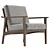 Modern Tate Accent Chair UV-Mapped 3D model small image 4