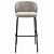 Modern Velvet Bar Stool Set 3D model small image 4