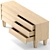 Modernica Bentwood Double Wide Dresser 3D model small image 3