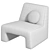 Stylish Green Boucle Accent Chair 3D model small image 6