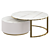Modern Stone Coffee Table White Gold 3D model small image 2