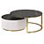 Modern Stone Coffee Table White Gold 3D model small image 3