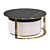 Modern Stone Coffee Table White Gold 3D model small image 4