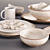 Rustic Ridge Stoneware Dining Set 3D model small image 6