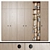 Modern Modular Wardrobes with Frezied Handles 3D model small image 1