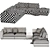  Aster Greer Sofa: Unwrapped UVW Map 3D model small image 3