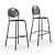 COUPOLE Steel Outdoor Barstool 3D model small image 4