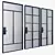 Modern Metal Glass Door Set 3D model small image 1