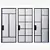 Modern Metal Glass Door Set 3D model small image 2